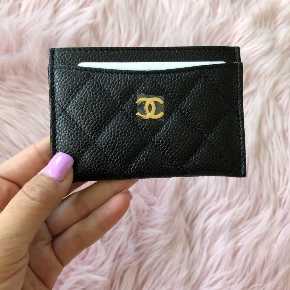 (SOLD)New Authentic Chanel Black Caviar Cardholder - Picture 5 of 7